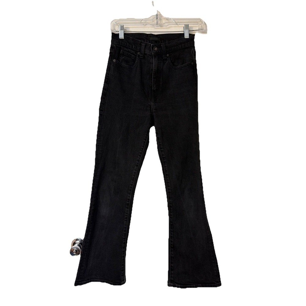 Uniqlo Women's Black High Rise Slim Flared Bootcut Denim Jeans Pants Sz 4